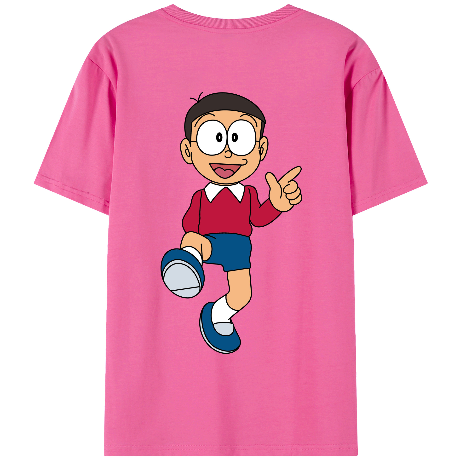 （画像用） ドラえもん 野比 のび太 Doraemon Nobita Nobi レディース半袖Tシャツ(バックプリント)